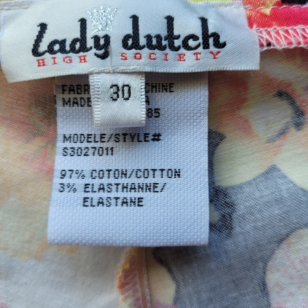 Lady Dutch Floral Cropped Pantsuit, VGUC, Sizes XL And 30 - Picture 13 of 14